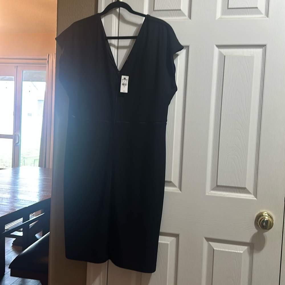 Express NWT Black V Neck Midi Dress